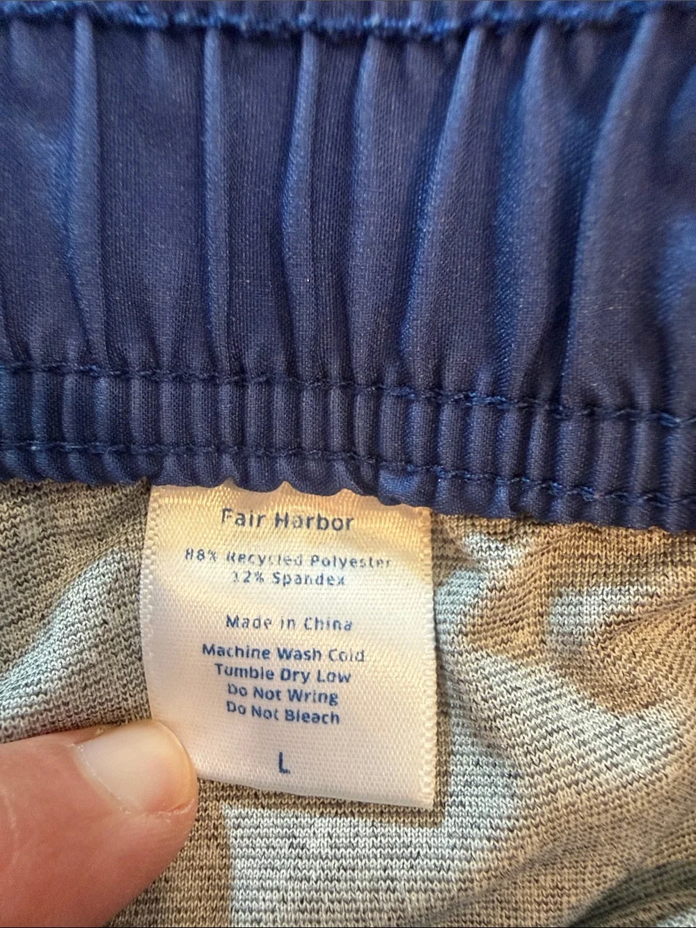 Fair Harbor Anchor Palm Print Swim Trunks In Teal Color Block Size Large